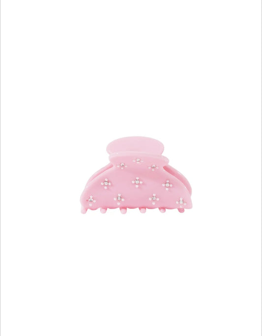 Mini-Glitzer-Haarspange Rosa