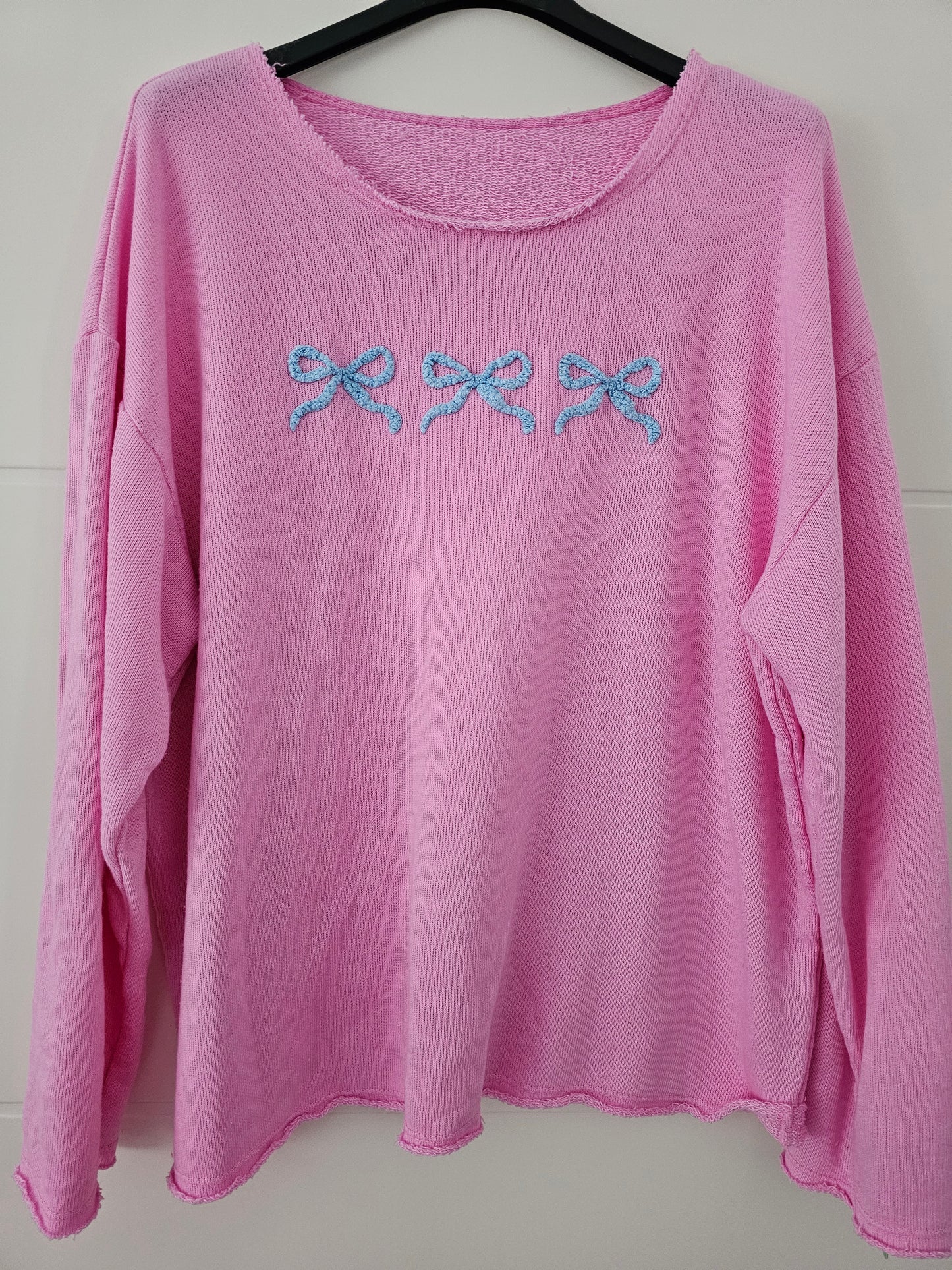 Sweater Schleifi Rosa/Blau