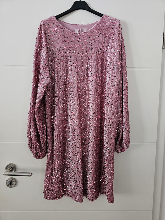 Pailletten-Samtkleid Pina Rosa