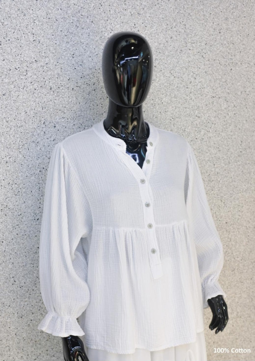 Musselin Bluse Valea versch. Farben