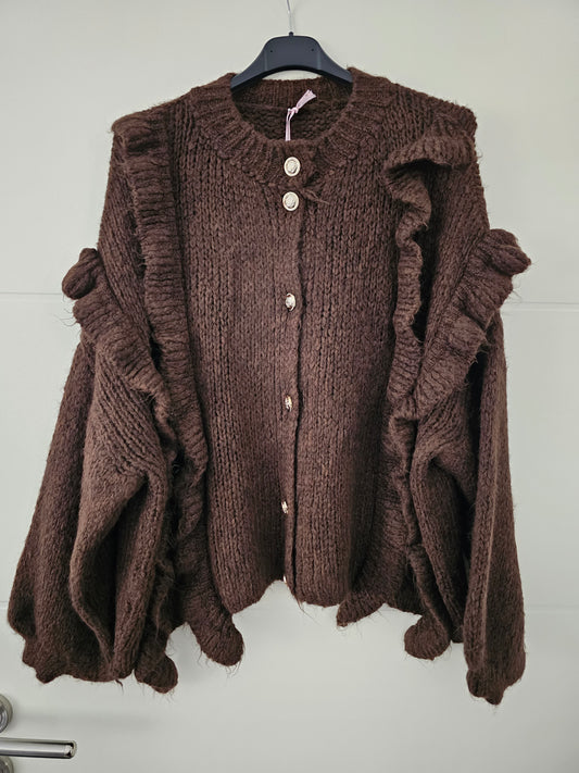 Cardigan Rüschi Schoko