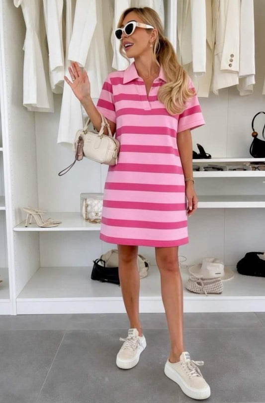 Butterstoff Kleid Pinky Stripes