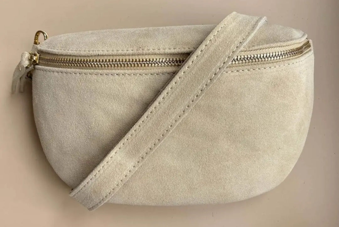 Wildleder Bauchtasche Beige