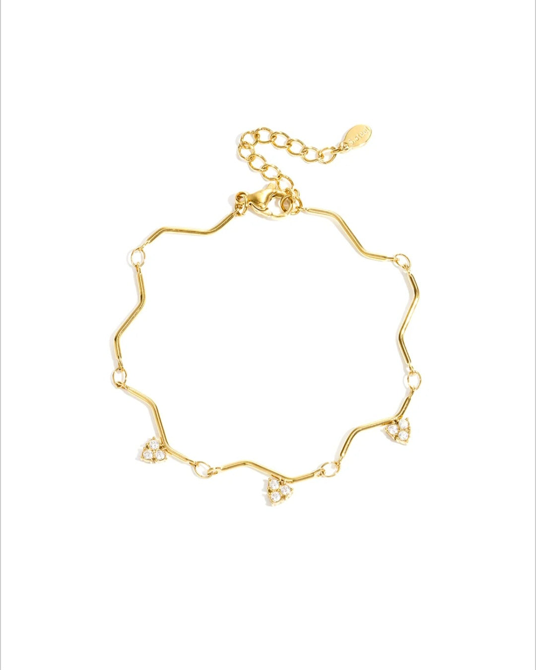 Armband mit Zickzackmuster und Steinen