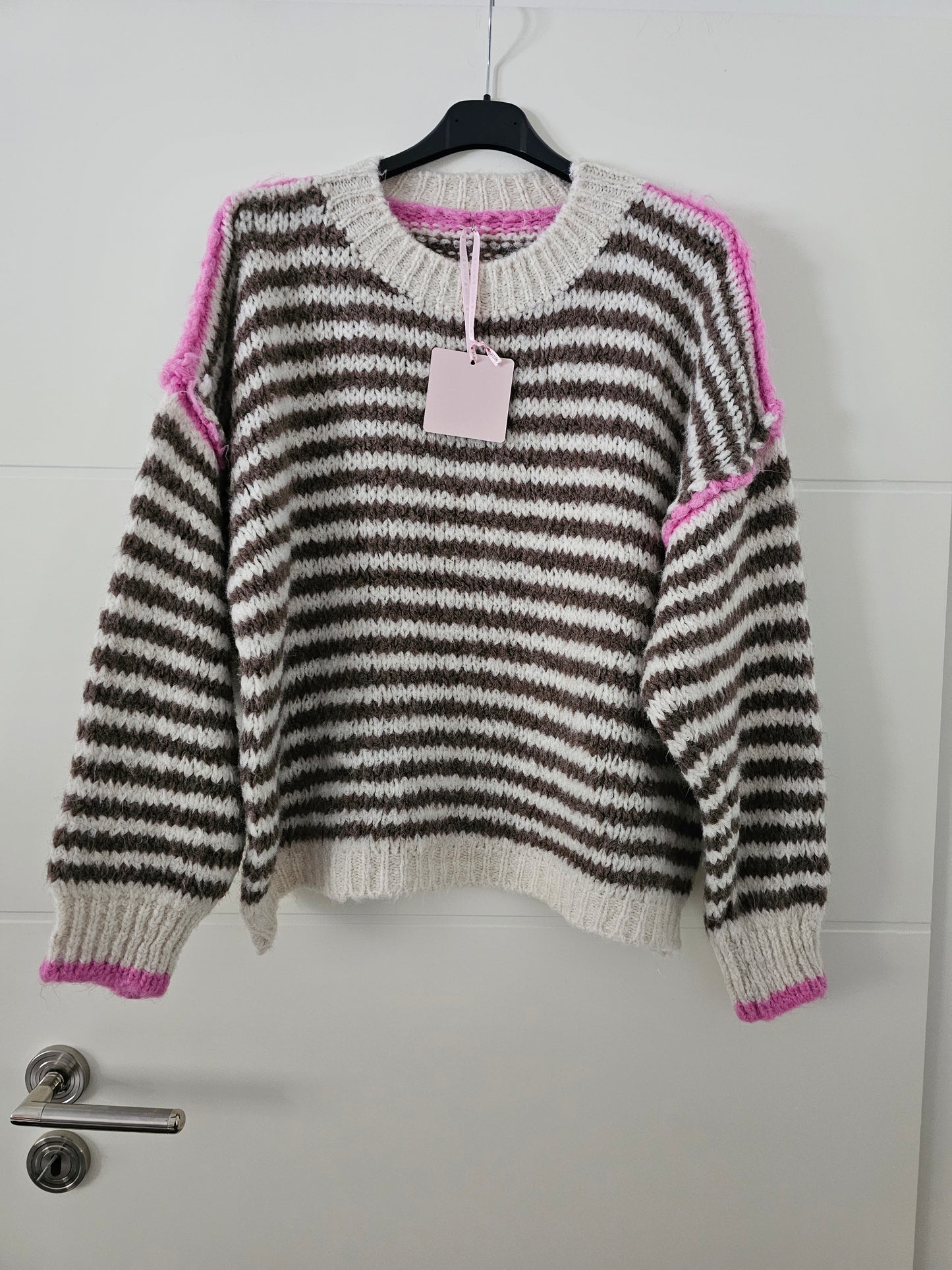 Pullover Stripes beige/rosa