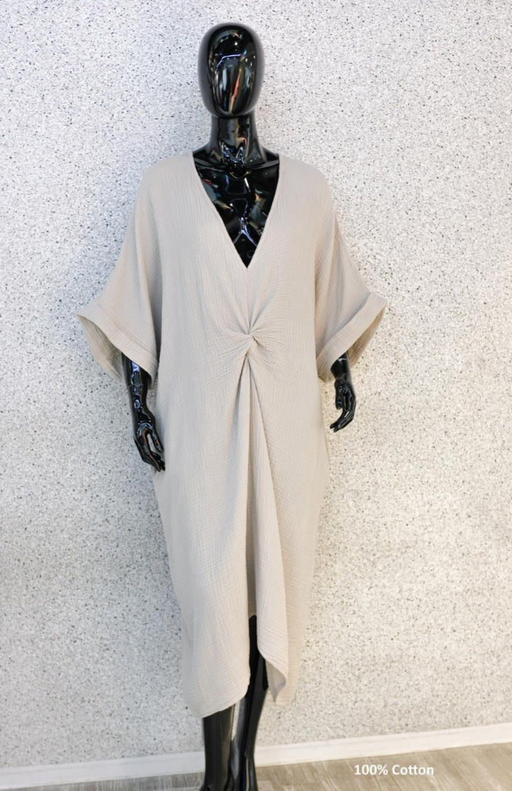 Musselin Kleid Twist versch. Farben