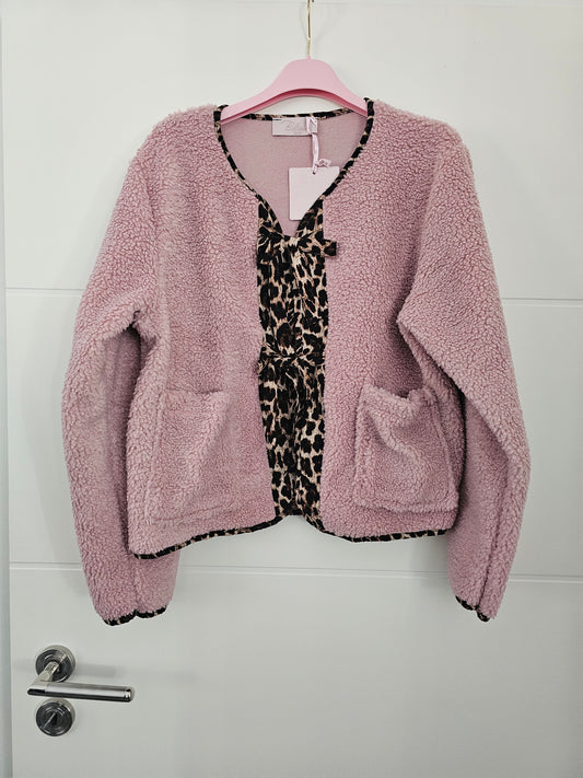 Teddy-Schleifen-Jacke Leo rosa