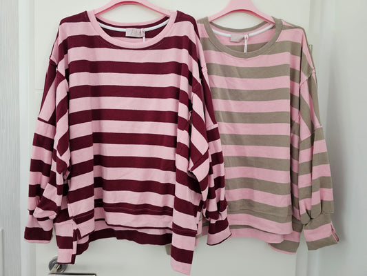 Oversize-Pullover Stripes versch. Farben