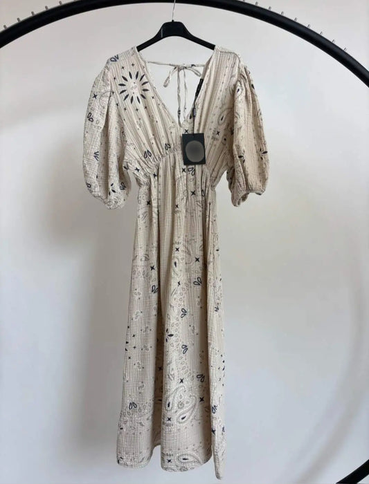 Musselinkleid Liz Beige