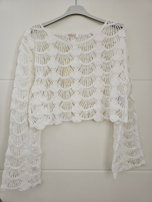 Häkeloberteil Seashell white