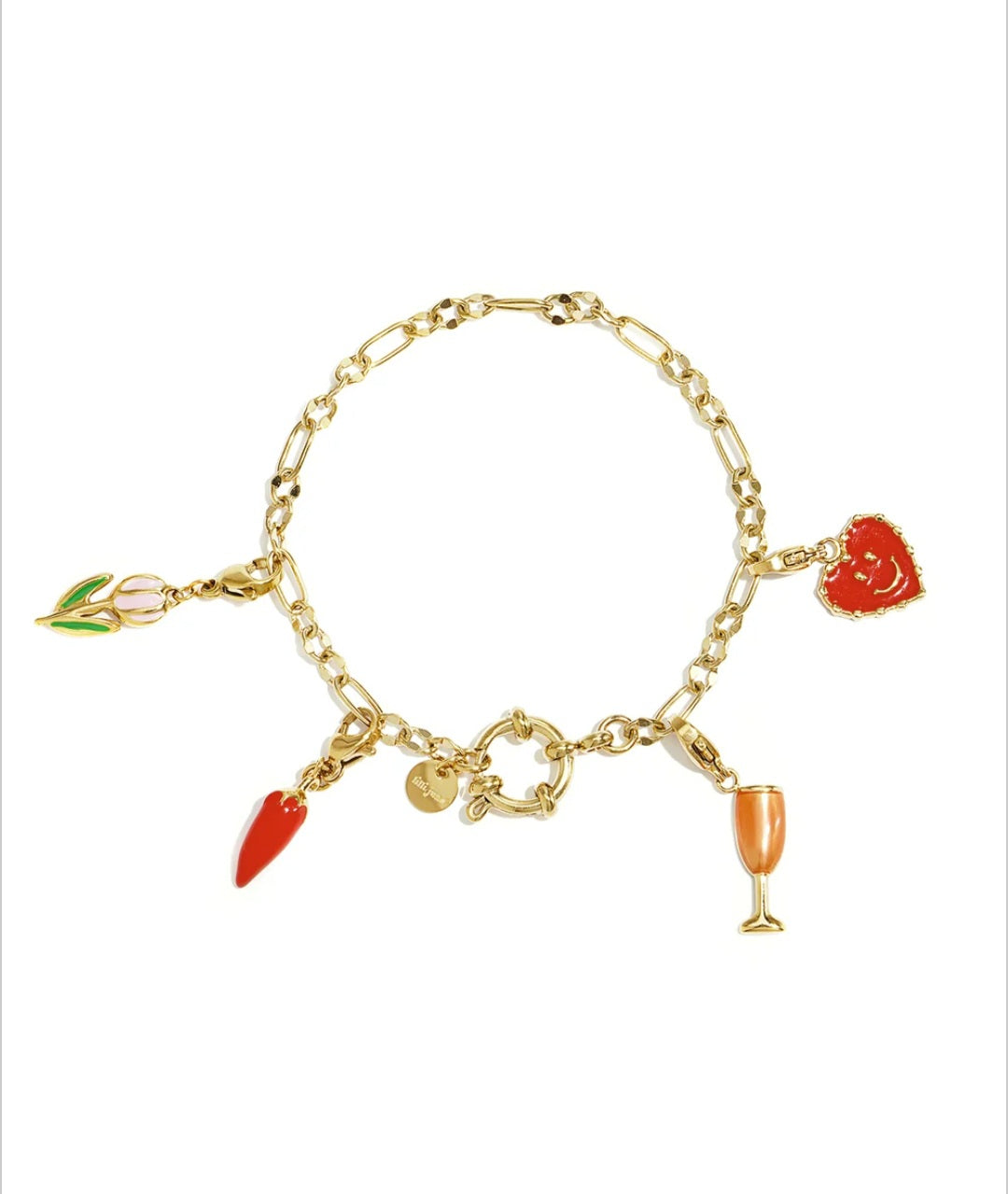 Charm Armband mit Frontverschluss und unterschiedlich langen Gliedern
