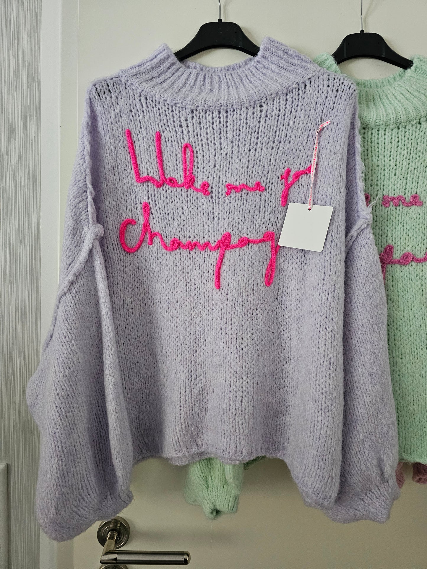 Pullover "Wake me for Champagne" versch. Farben