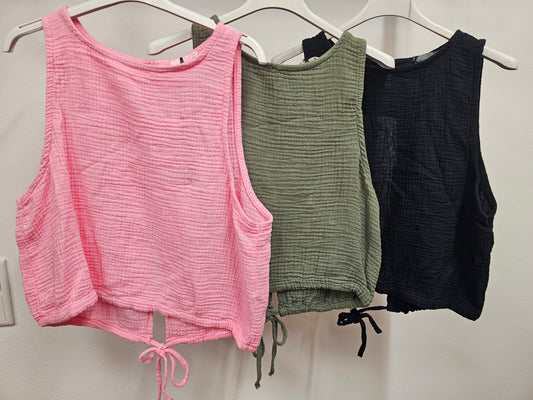 Musselin Cropped Top