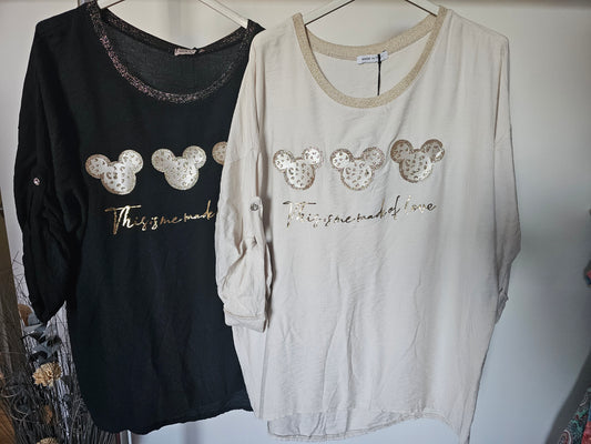 Oberteil Glitzermaus