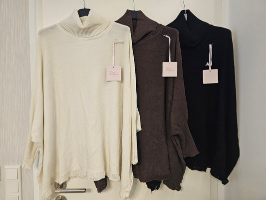 Oversize Pullover Rollkragen versch. Farben