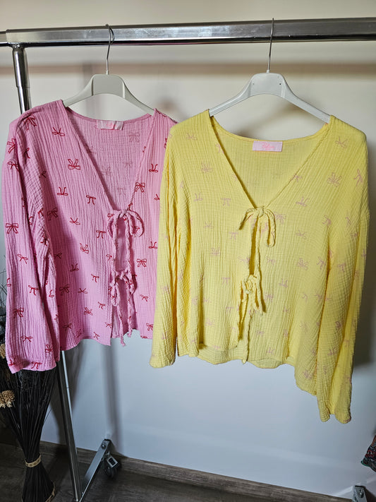 Musselin Bluse Schleifi