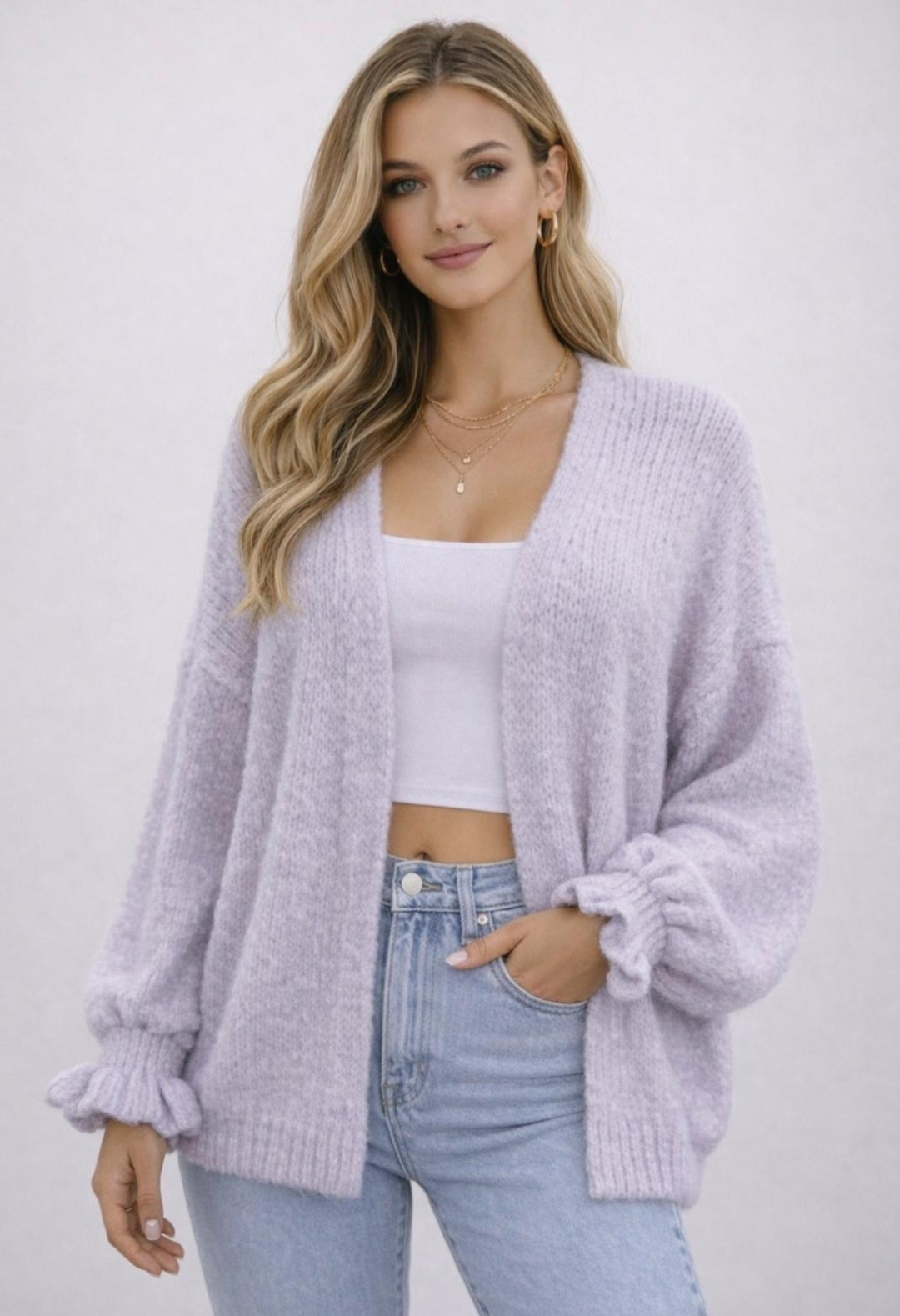 Strickjacke Leni Flieder