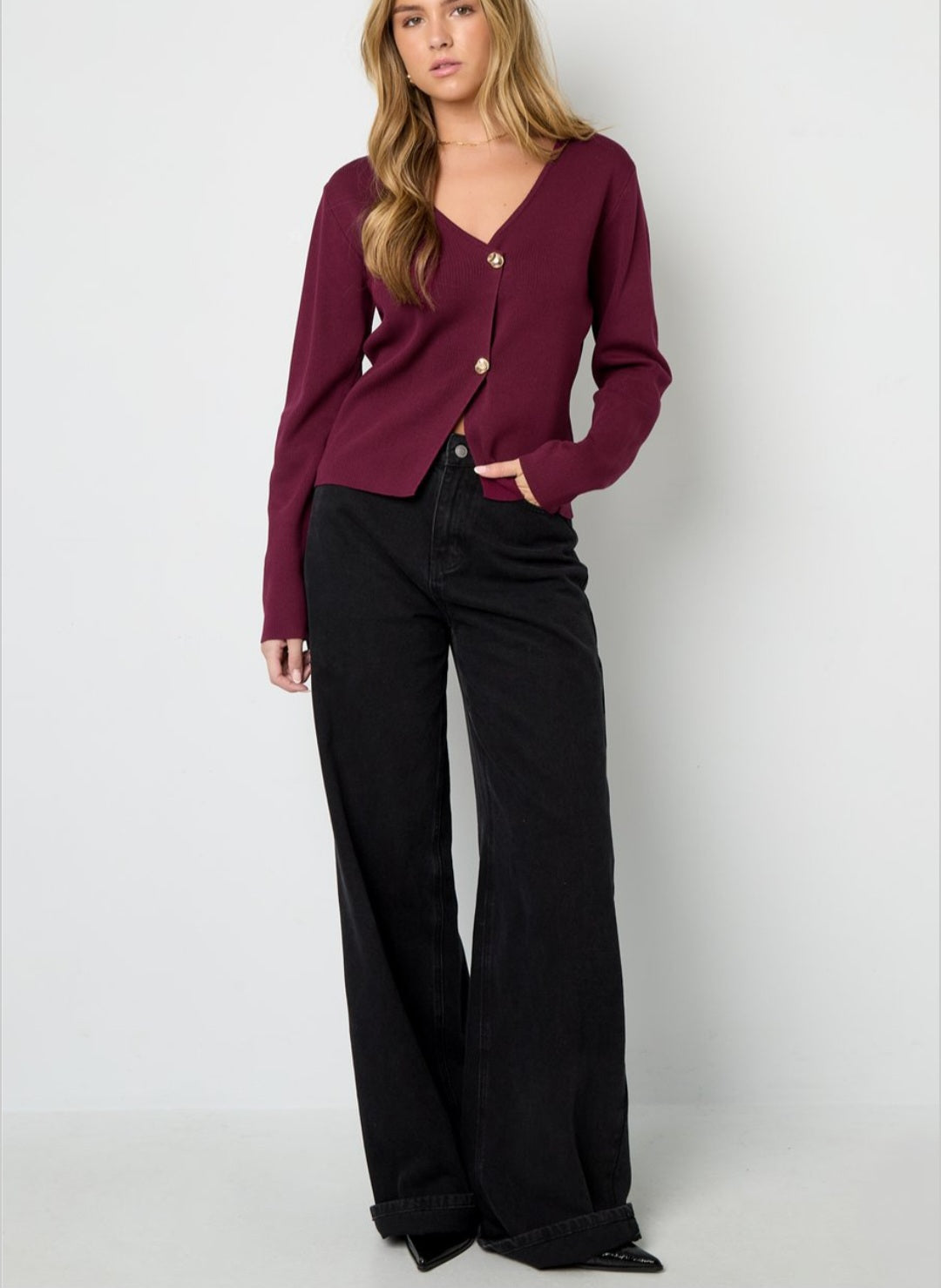Casual Cardigan Lou Crimson