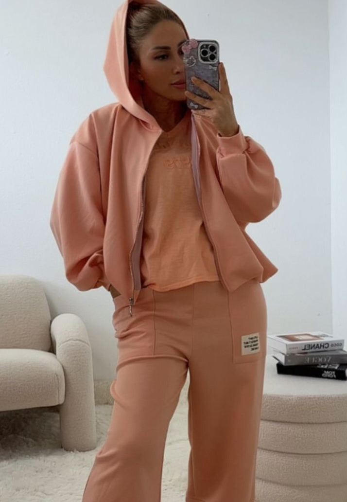 Lockere Sweatshirt Jacke gerafft versch. Farben