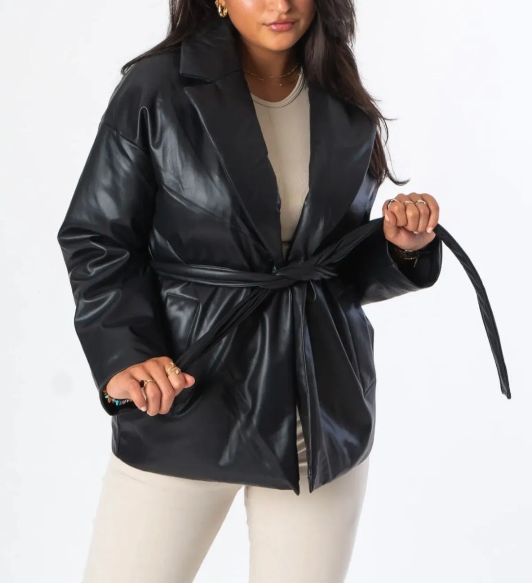 Kunstleder-Jacke black