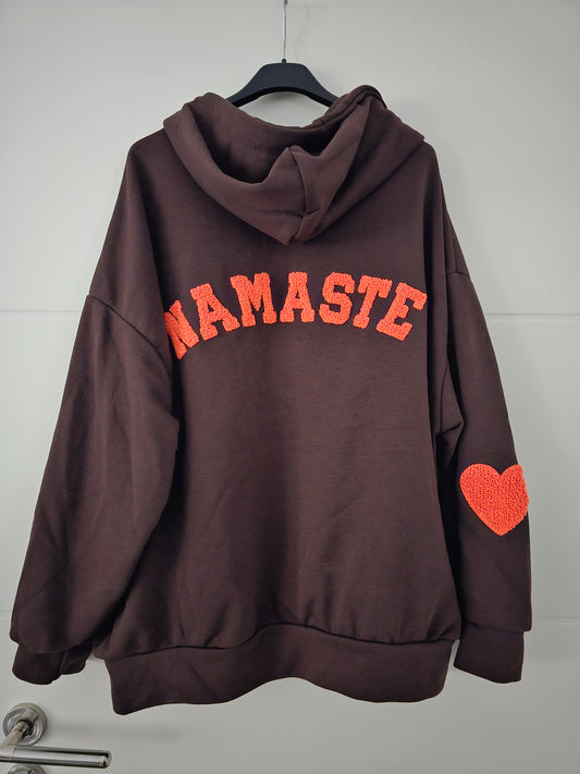 Hoodie Namanste Braun/Orange